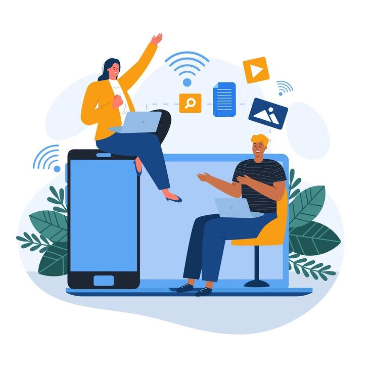 hand drawn flat design intranet